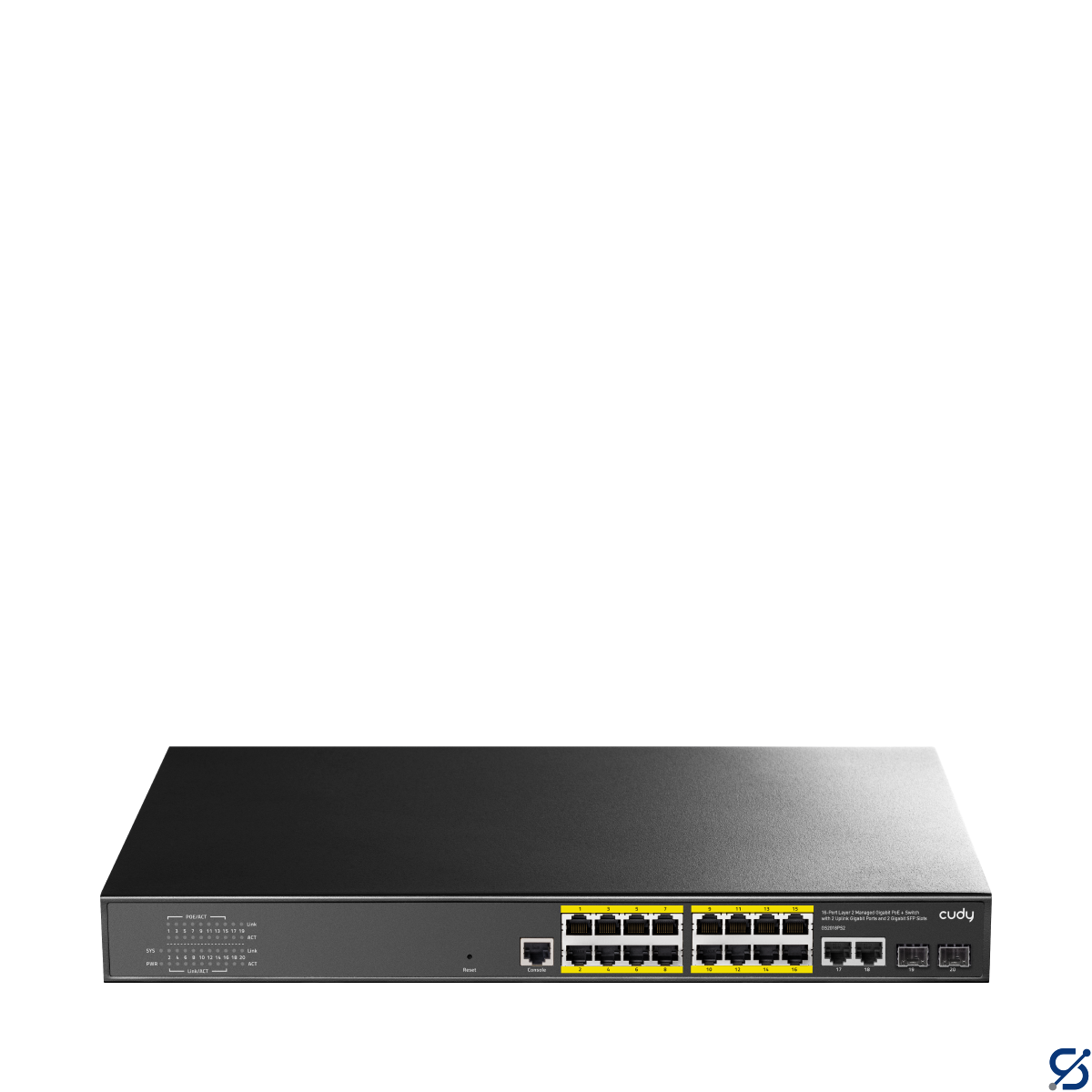Cudy GS2018PS2 16-Port Gigabit Managed PoE+ Switch with 2 Uplink GbE Ports and 2 SFP