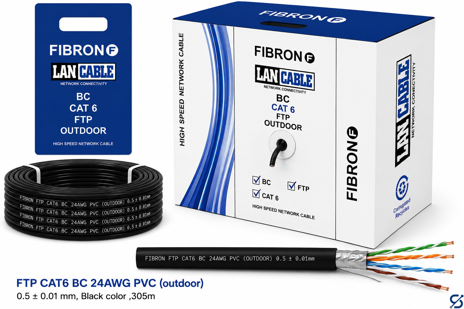Network Accessories FTP CAT6 0.5mm 4x2 BC 305M Outdoor