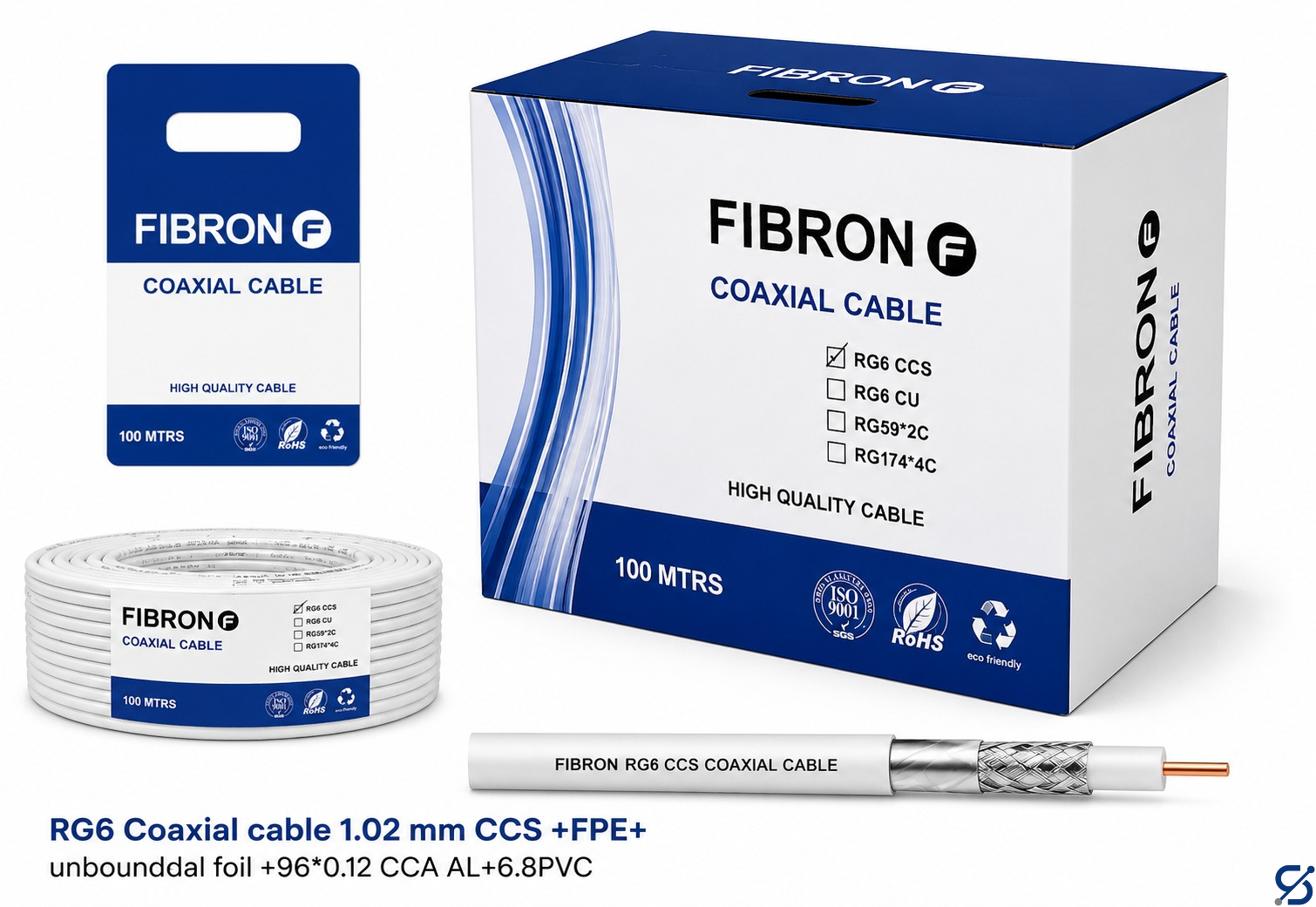 Network Accessories Coaxial cable 1.02 mm CCS 100M