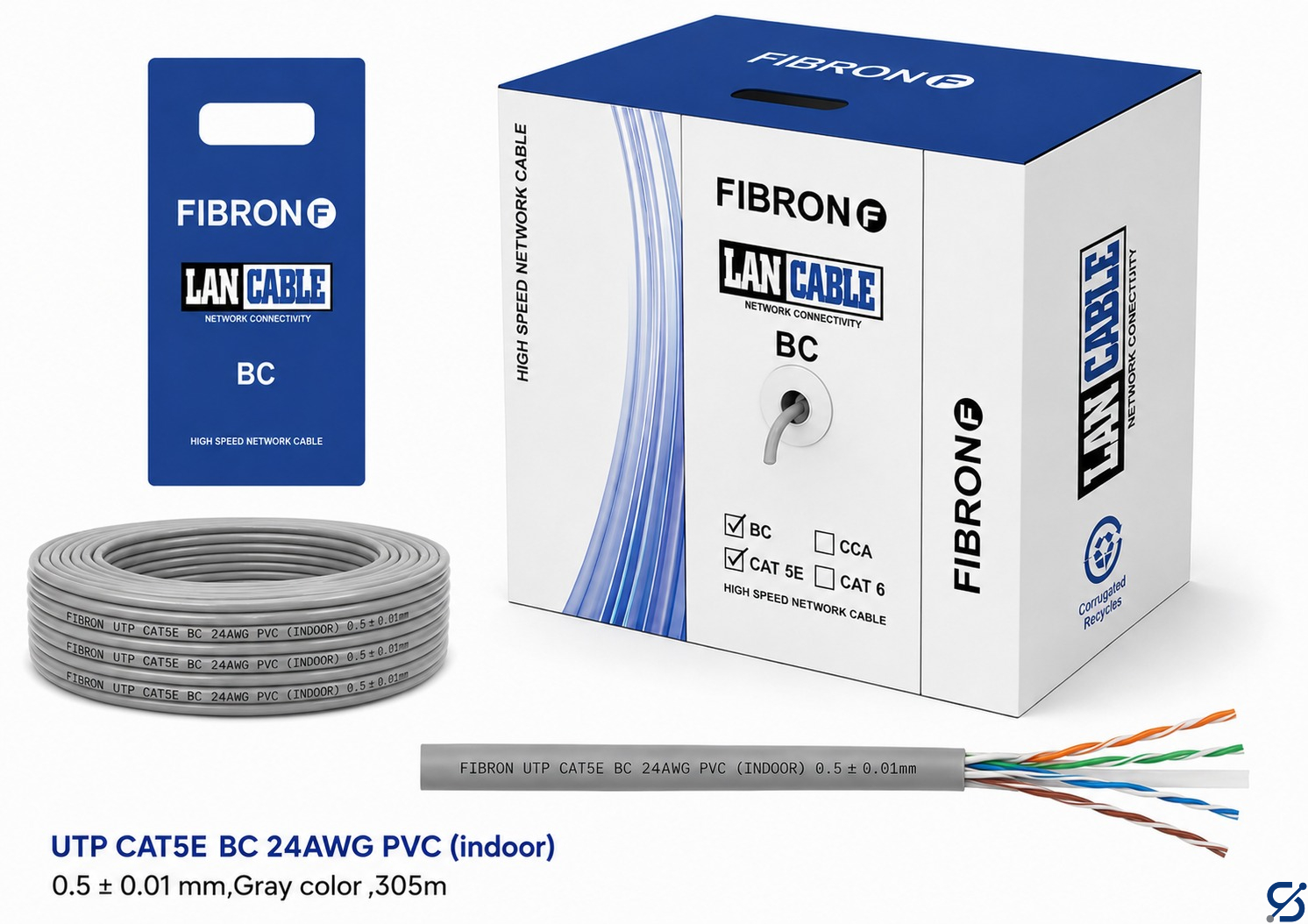 Network Accessories UTP CAT5E 0.5mm 4x2 BC 305M Indoor