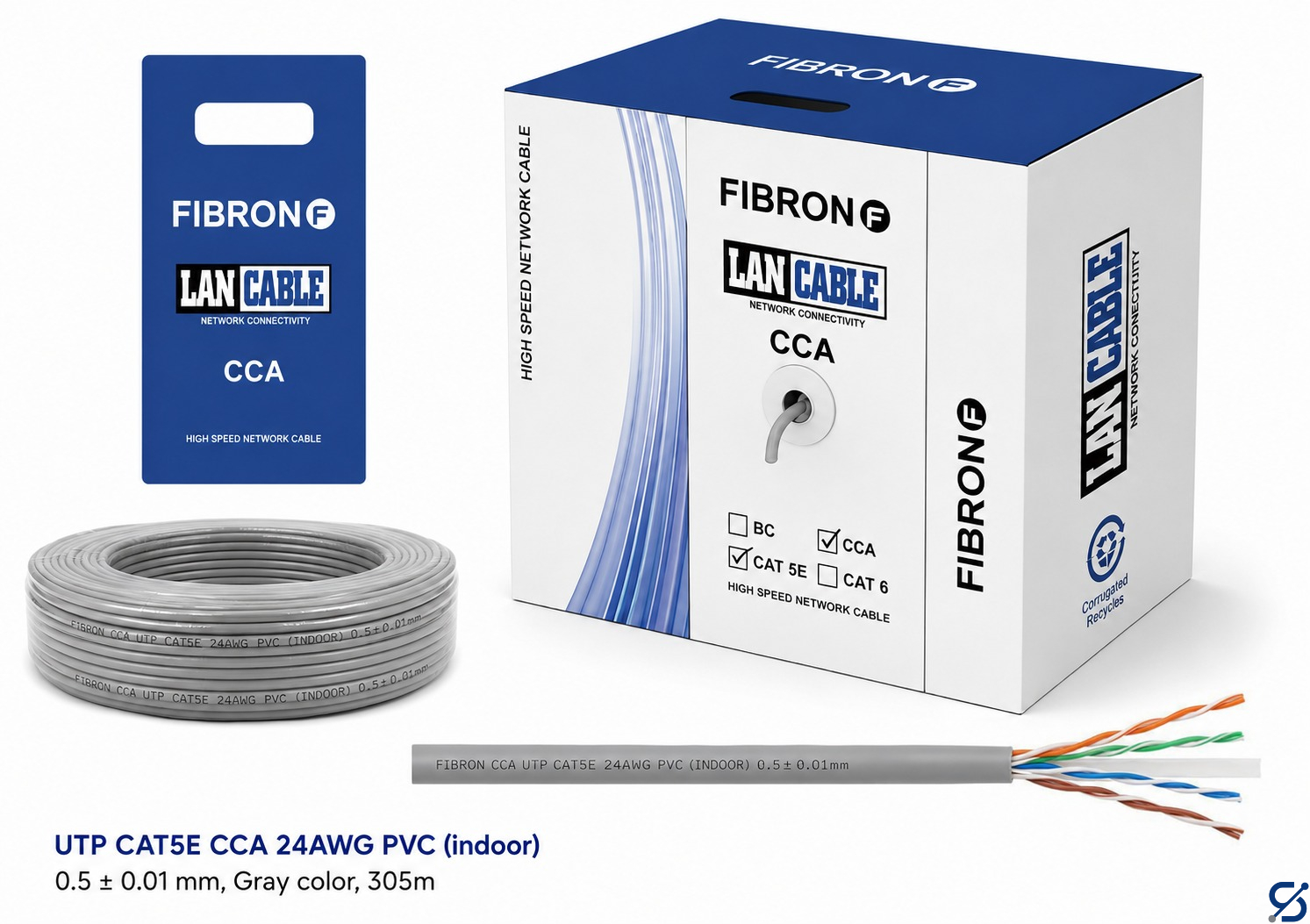Network Accessories CAT5E 4x2 CCA 305M Indoor