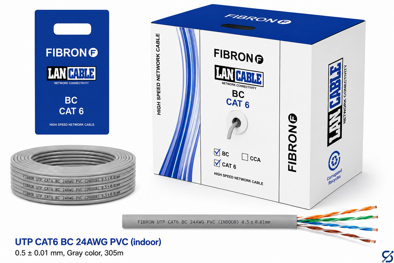 Network Accessories UTP CAT6 0.5mm 4x2 BC 305M Indoor